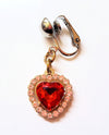 Clip On Rhinestone Heart Pussy Jewelry