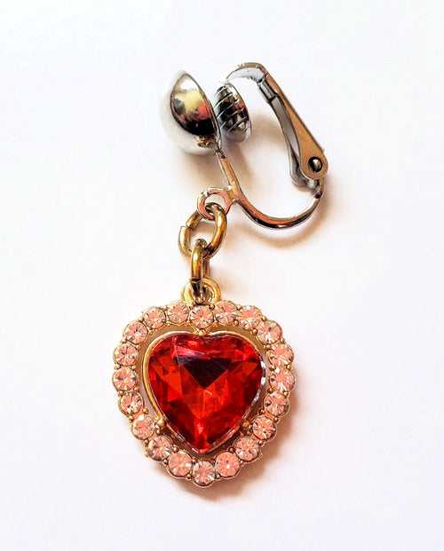 Clip On Rhinestone Heart Pussy Jewelry