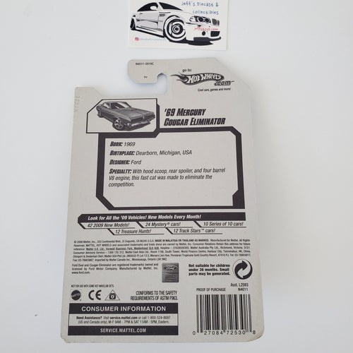 2009 Hot Wheels '69 Mercury Cougar Eliminator #8 Blue
