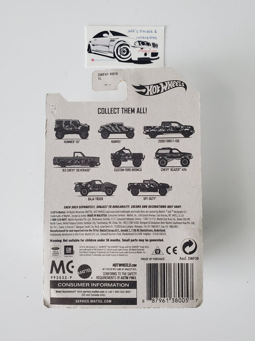 2017 Hot Wheels Camouflage Series Humvee