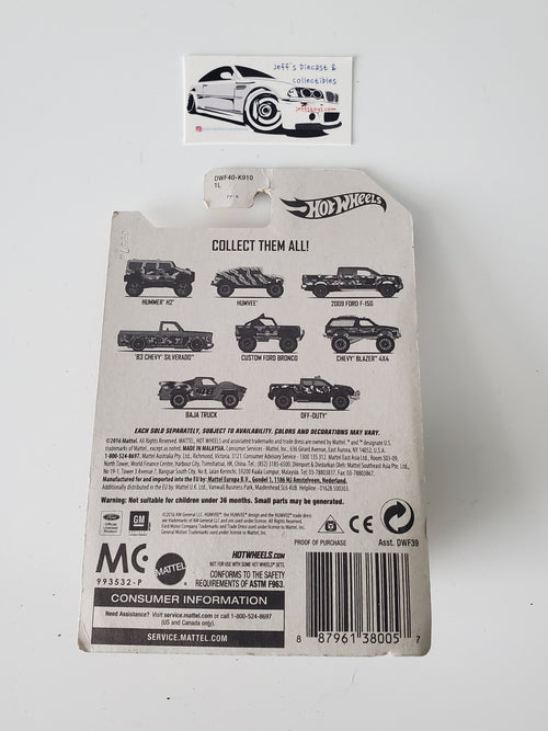 2017 Hot Wheels Camouflage Series Hummer H2