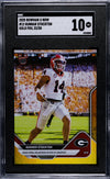 Graded 2025 Topps Bowman U Now Gunner Stockton #12 Gold Foil /50 Rookie RC Football Card SGC 10 Gem Mint