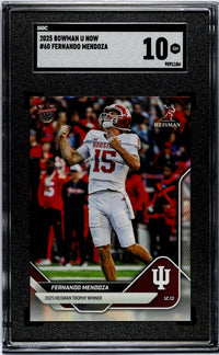 Graded 2025 Topps Bowman U Now Fernando Mendoza #60 Rookie RC Football Card SGC 10 Gem Mint