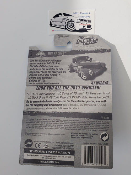 2011 Hot Wheels Custom '41 Willys Coupe #152