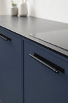 Knurled Backplate "Manor" Matte Black Cabinet Knobs and Drawer Pulls Euro • Knobs