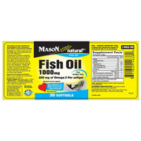 Mason Natural Fish Oil - Super Omega-3 (1000 Mg) Softgels