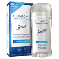 Secret Clinical Strength Completely Clean Invisible Solid Antiperspirant & Deodorant 2.6 oz