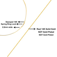 Unisex Solid 14K Yellow Gold 2.8mm Imperial Herringbone Chain Necklace - 18" Inches