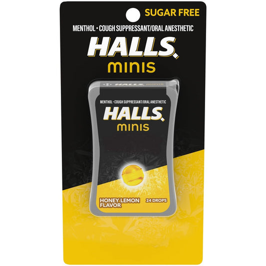Halls Minis Cherry Flavor Sugar Free Cough Drops, 24 Drops