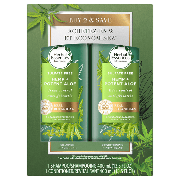 Herbal Essences Hemp & Aloe Frizz Control Shampoo & Conditioner; 13.5oz EasyOptionXY LLC
