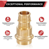 1-1/2" Copper Press x 1-1/2" PEX Expansion Brass Adapter (Lead Free)