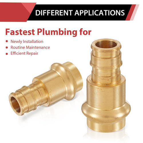 1-1/4" Copper Press x 1-1/4" PEX Expansion Brass Adapter (Lead Free)
