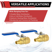 1/2" PEX Crimp X 1/2" FNPT Ball Valve, Blue (Lead Free) Plumbingsell