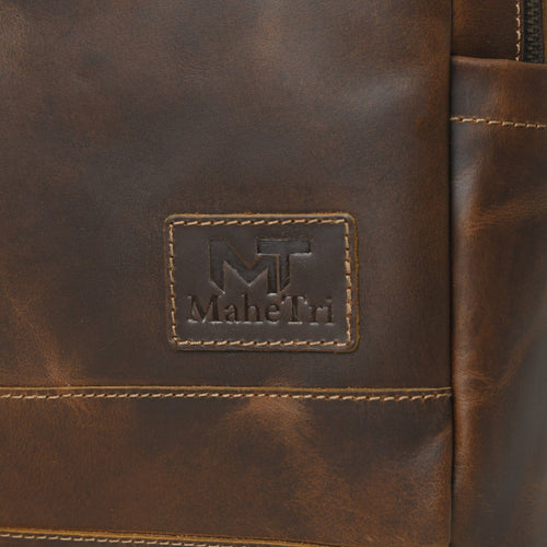 MaheTri Cambridge Unisex Buffalo Leather Backpack