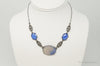 Antique Glass Sterling Silver Filigree Necklace