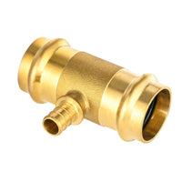 1" x 1" x 1/2" Copper Press x Copper Pressx PEX Crimp Brass Tee (Lead Free)