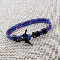 Modern Fashion Airplane Anchor Bracelets Men Charm Rope Chain Paracord Bracelet Women Male Air Force Style Wrap Metal Sport Hook Gift