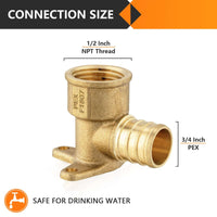 30 Pcs PEX-B Crimp 3/4" PEX x 1/2" Drop Ear Elbow (Lead Free)