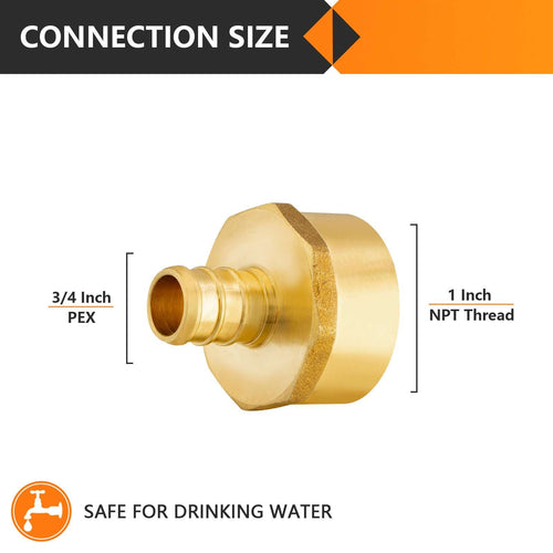 PEX-B Crimp 3/4" PEX x 1" Female Threaded Adapter (Lead Free) Plumbingsell