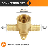 30 Pcs PEX-B Crimp 1/2" PEX x 1/2" PEX x 1/2" Drop Ear Tee (Lead Free)