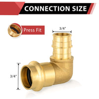 3/4" Press x 3/4" PEX Expansion Brass Elbow (Lead Free) Plumbingsell