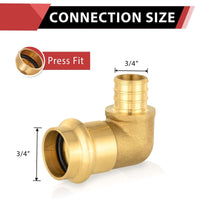 3/4" Press x 3/4" PEX Crimp Brass Elbow (Lead Free) Plumbingsell