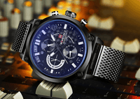 Men's Multifunction Analog Quartz Watches Waterproof Wrist Watch With Stainless Steel Mesh Band Excellent Design Perfect Gift