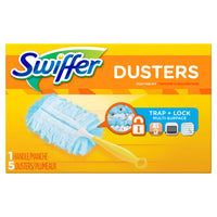 Swiffer Dusters Starter Kit, Dust Lock Fiber, 6" Handle, Blue/Yellow