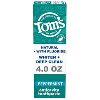 Tom's of Maine® Natural Whiten + Deep Clean Whitening Peppermint Toothpaste, 4 oz