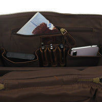 Alpha Brown Buffalo Leather Travel Backpack
