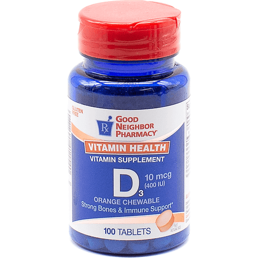 GNP Vitamin D 400iu Orange Chewable 100 Tabs