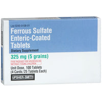 Upsher-Smith Ferrous Sulfate, Enteric Coated Tablets, 325mg - 100 Tablets