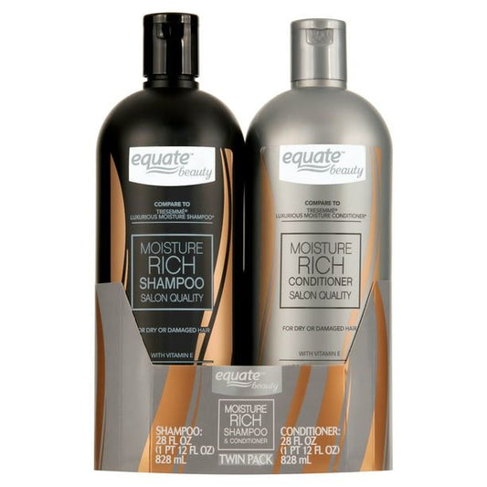 Equate Moisture Rich Shine Enhancing Shampoo & Conditioner; Full Size Set EasyOptionXY LLC