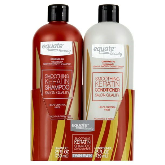 Equate Smoothing Keratin Shampoo & Conditioner; Full Size Set; 2 Piece EasyOptionXY LLC