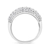 .925 Sterling Silver 2.00 Cttw Round and Baguette-Cut Diamond Cluster Ring (H-I Color, I1-I2 Clarity) - Size 7