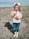 Blush Pink Sherpa Pullover - Fuzzy Warm Comfort Sweatshirt