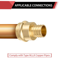 2" Copper Press x 2" PEX Crimp Brass Adapter (Lead Free)