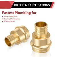 2" Copper Press x 2" PEX Crimp Brass Adapter (Lead Free)