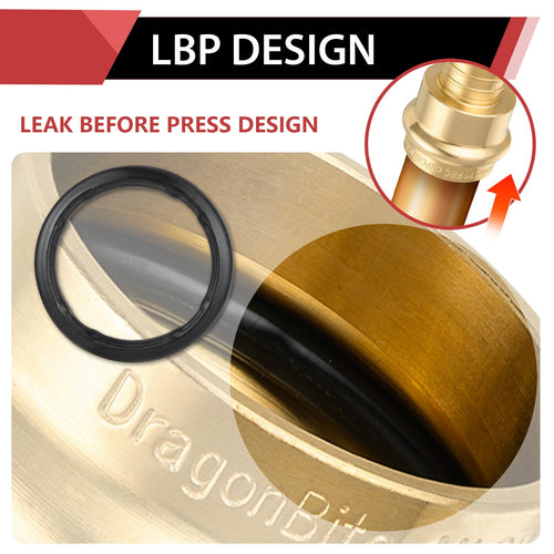 2" Copper Press x 2" PEX Crimp Brass Adapter (Lead Free)
