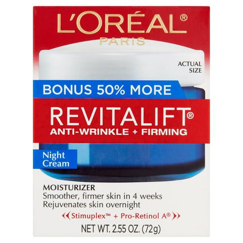 L'Oreal Paris Revitalift Anti-Wrinkle and Firming Night Cream; Bonus Size; 2.55 fl. oz EasyOptionXY LLC