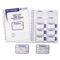 C-Line® Time's Up!® Self-Expiring Visitor Badges with Registry Log