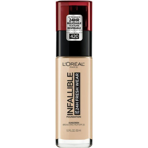L'Oreal Paris Infallible Fresh Wear 24 Hr Liquid Foundation Makeup; 400 True Beige; 1 fl oz EasyOptionXY LLC