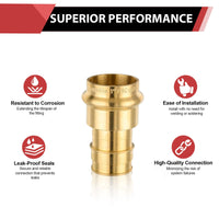 3/4" Copper Press x 1" PEX Expansion Brass Adapter (Lead Free)
