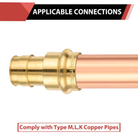 3/4" Copper Press x 1" PEX Expansion Brass Adapter (Lead Free)