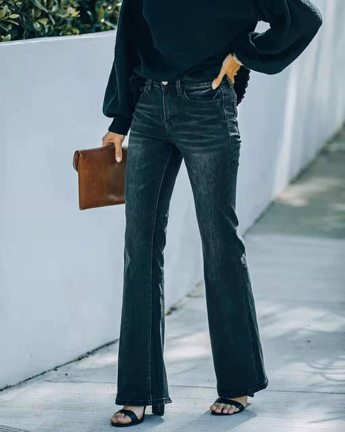 High Waist Black Pencil Jeans – Perfect Fit for Cowgirls