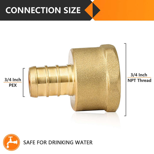 30 Pcs PEX-B Crimp 3/4" PEX x 3/4" Female Threaded Adapter NL (Lead Free)