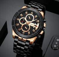 Men's Waterproof  Watch With Chronometers Day View And Fluorescent Hands Unique  Luxury Design  Perfect Gift