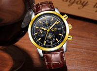 Men's  Waterproof Watch With Chronometers Date Display And Fluorescent Pointers Excellent Look Perfect Gift