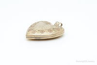 Antique GF Rose Etched Sterling Silver Heart Picture Locket Pendant