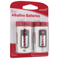 Leader Alkaline D Batteries, Long-Lasting Power (2 Count)